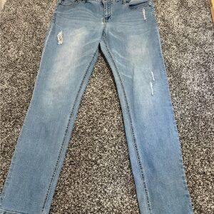 Kenneth Cole Stylish Light Blue Distressed skinny Jeans woman’s 12